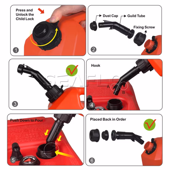 Seaflo 5L 10L 20L 디젤 연료 탱크 오일 캐치 캔 가솔린 플라스틱 제리 캔을 비울 수 있습니다